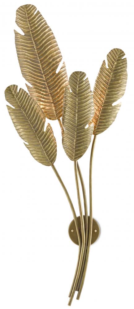 Tropical Brass Multi-Leaf Wall