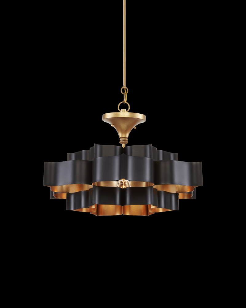 Grand Lotus Small Black Chandelier